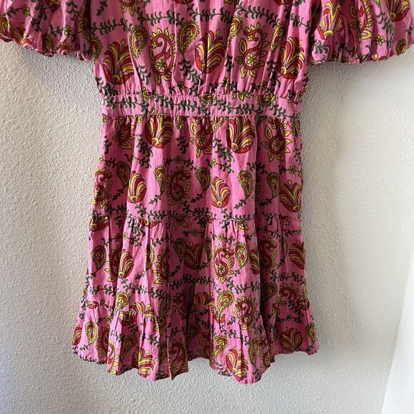 Rahi Mini Dress Sz XS Amber Dress Floral Print Puff Sleeve Ruffle Romantic Boho - Picture 11 of 16